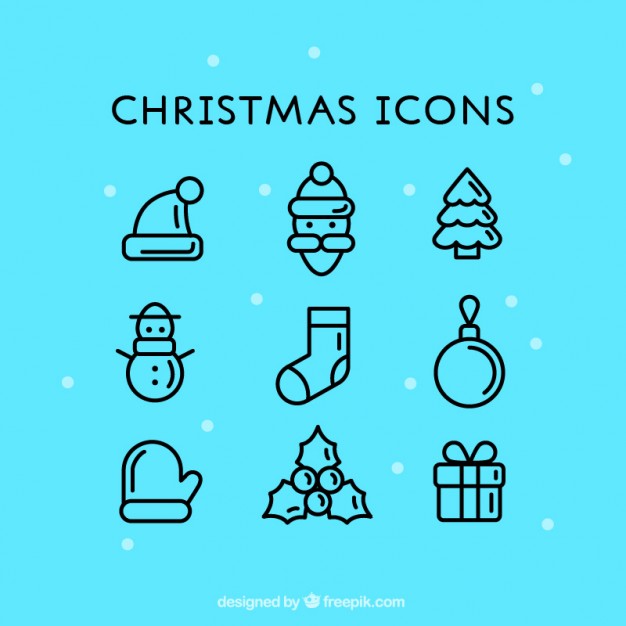 626x626 Cute Christmas Icons Vector Free Download