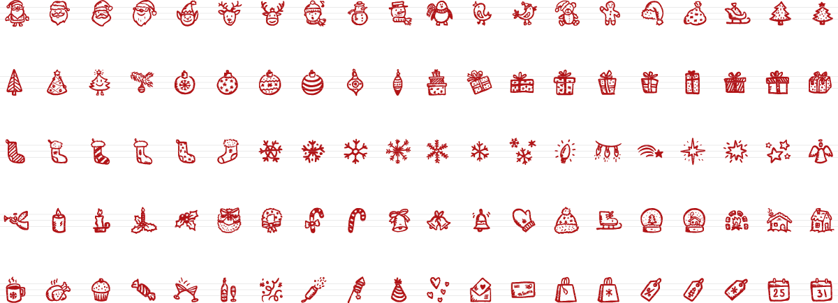 1200x434 Merry Icons 100 Christmas Vector Icons