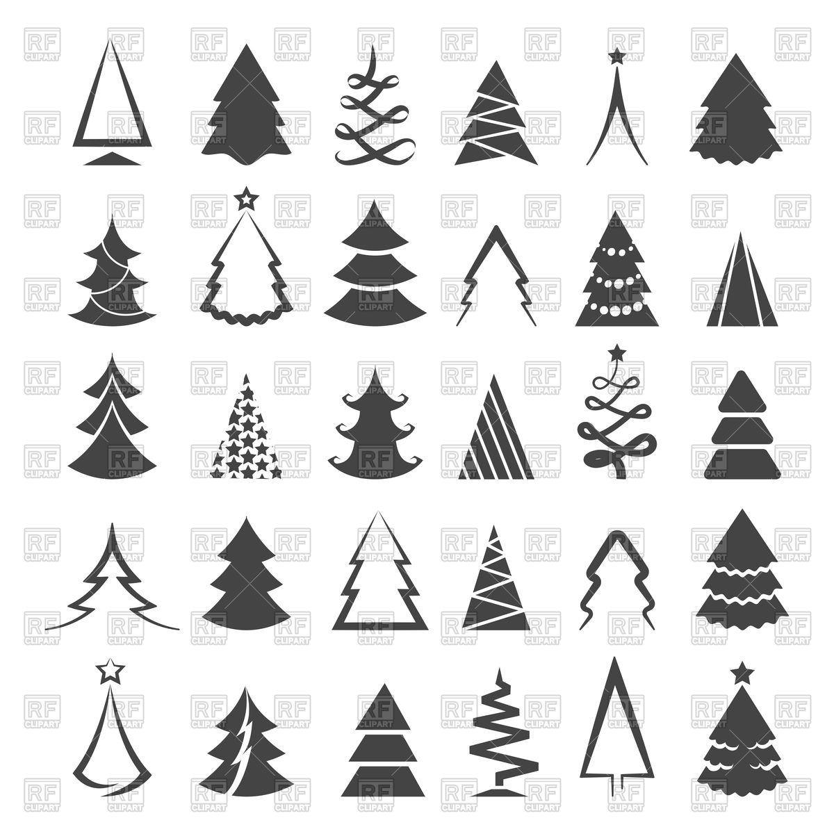 1200x1200 Simple Christmas Tree Icons Vector Image Vector Artwork Of