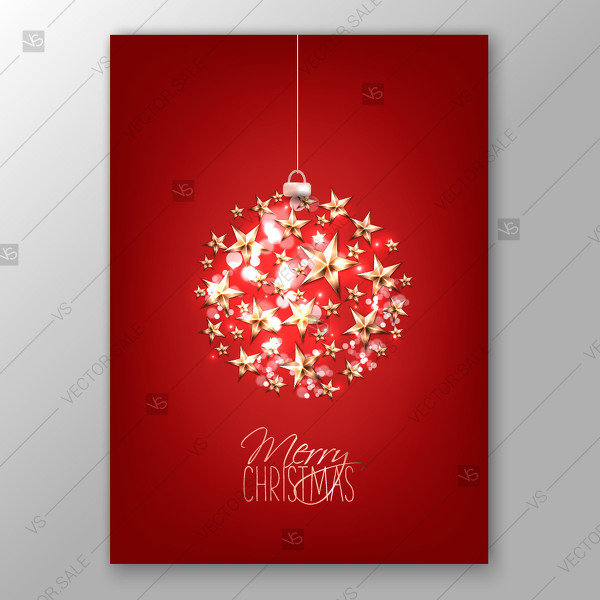 600x600 Christmas Invitation With Balls