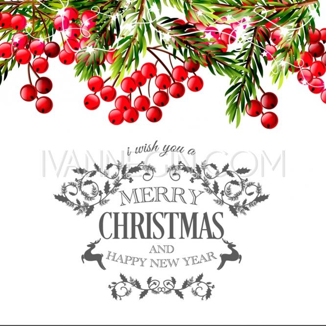 666x666 Merry Christmas And Happy New Year Invitation Template Gift Box