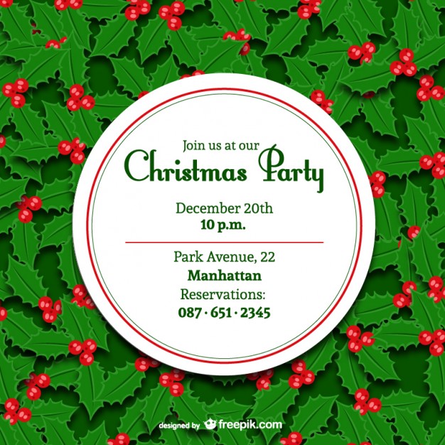 626x626 Minimal Christmas Party Invitation Vector Free Download