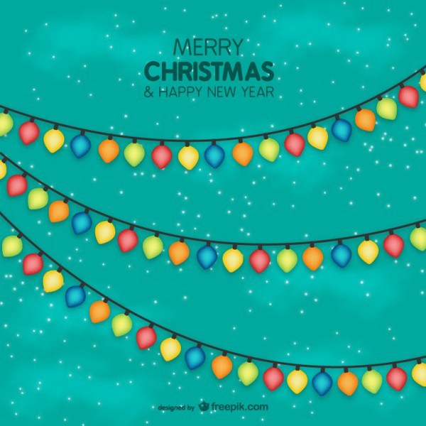 600x600 Colorful Christmas Lights Vector Free Vectors 123freevectors