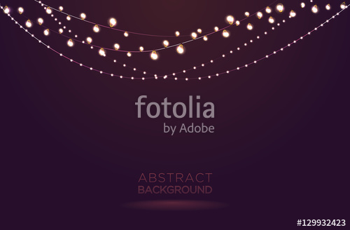 500x328 Light Garlands On Dark Background. Christmas Lights Vector Stock