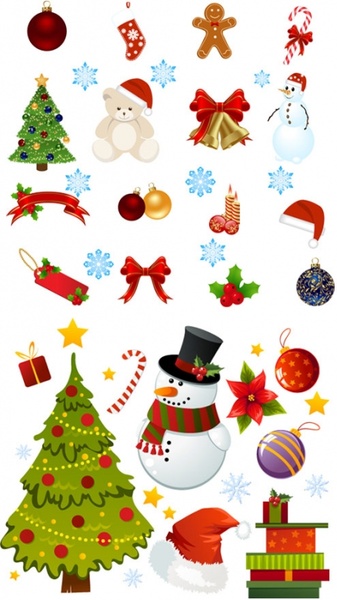 337x600 Exquisite Cartoon Christmas Ornaments Vector Free Vector In