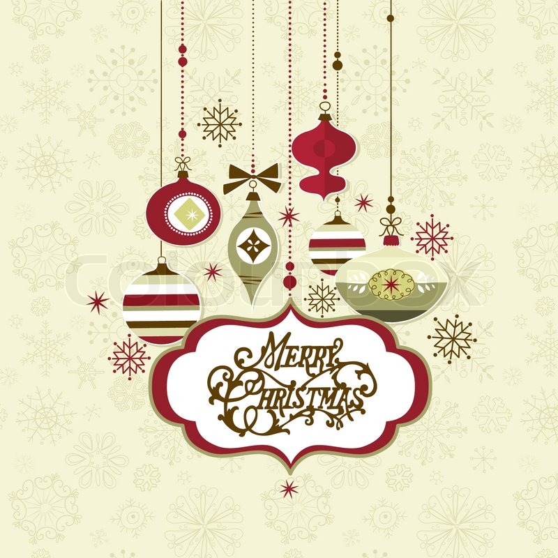 800x800 Retro Christmas Ornaments Stock Vector Colourbox