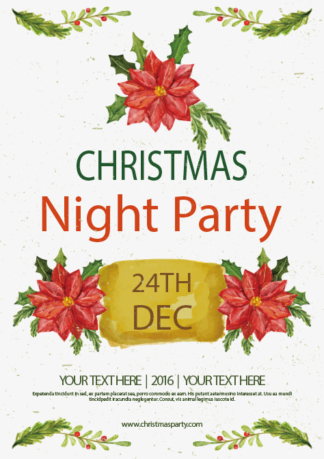 474x671 Watercolor Christmas Party Invitation Card, Watercolor Vector