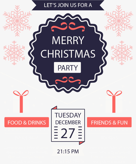 562x677 Christmas Party Invitation Card, Christmas Vector, Party Vector