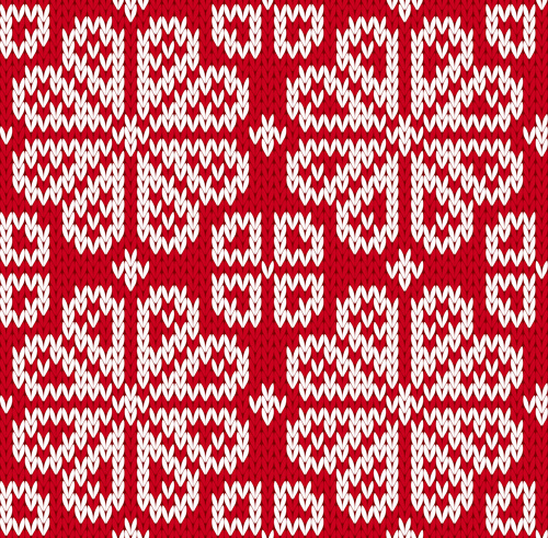 500x491 Knitted Fabric Christmas Pattern Vector Set Free Vector In