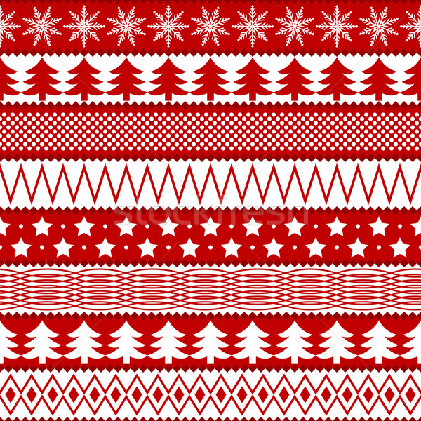 600x600 Red And White Christmas Pattern Vector Illustration Snezana