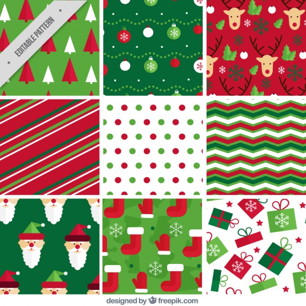 626x626 Abstract Patterns And Christmas Items Vector Free Download