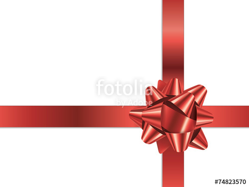 500x375 Gift Bow (Vector Red Christmas Present Ribbon) Stock Image And