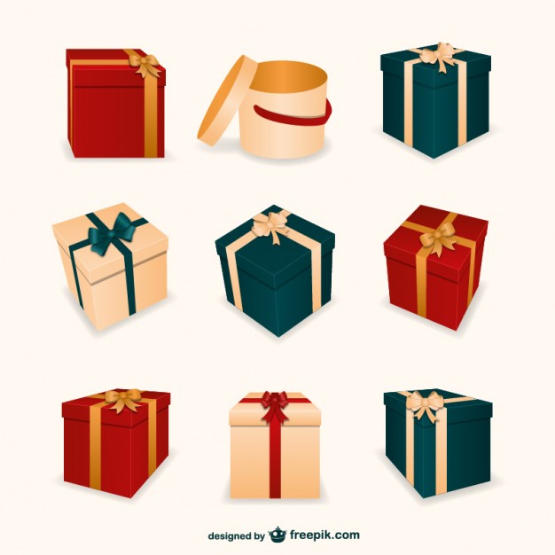 626x626 3d Christmas Presents Boxes Vector Free Download