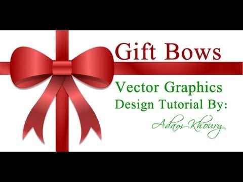 480x360 Christmas Gift Bow Design Tutorial Vector Graphics Xmas Presents