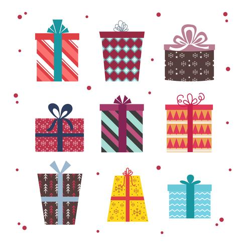 490x490 Christmas Gift Boxes Vector Set