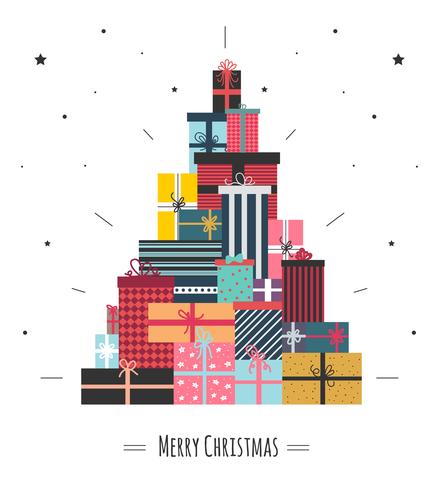 443x490 Christmas Gift Boxes Vector