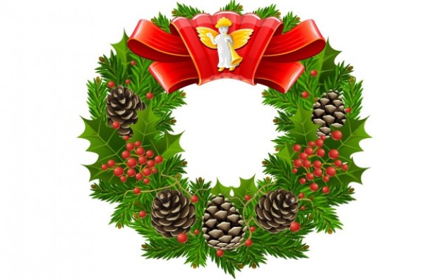 626x396 Christmas Wreath Vector Free Download