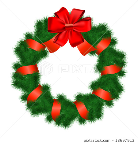 450x468 Christmas Wreath. Vector