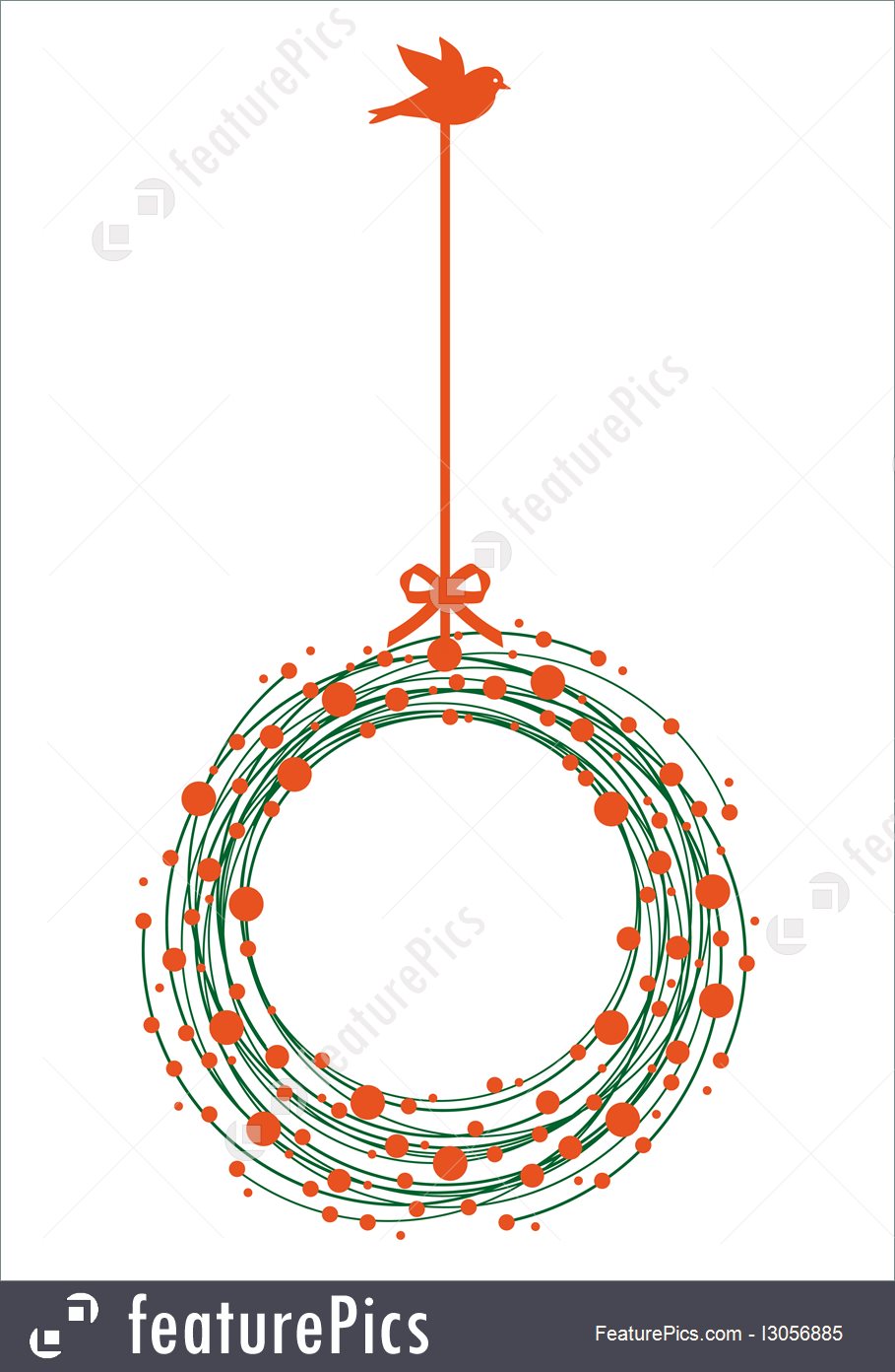 909x1392 Christmas Wreath, Vector