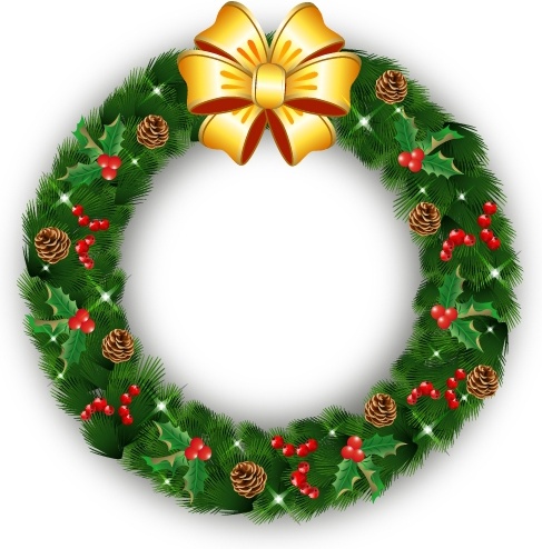 487x494 Christmas Wreath Free Vector In Adobe Illustrator Ai ( .ai