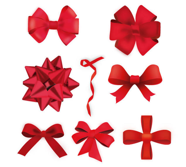 635x570 Vector Christmas Ribbons