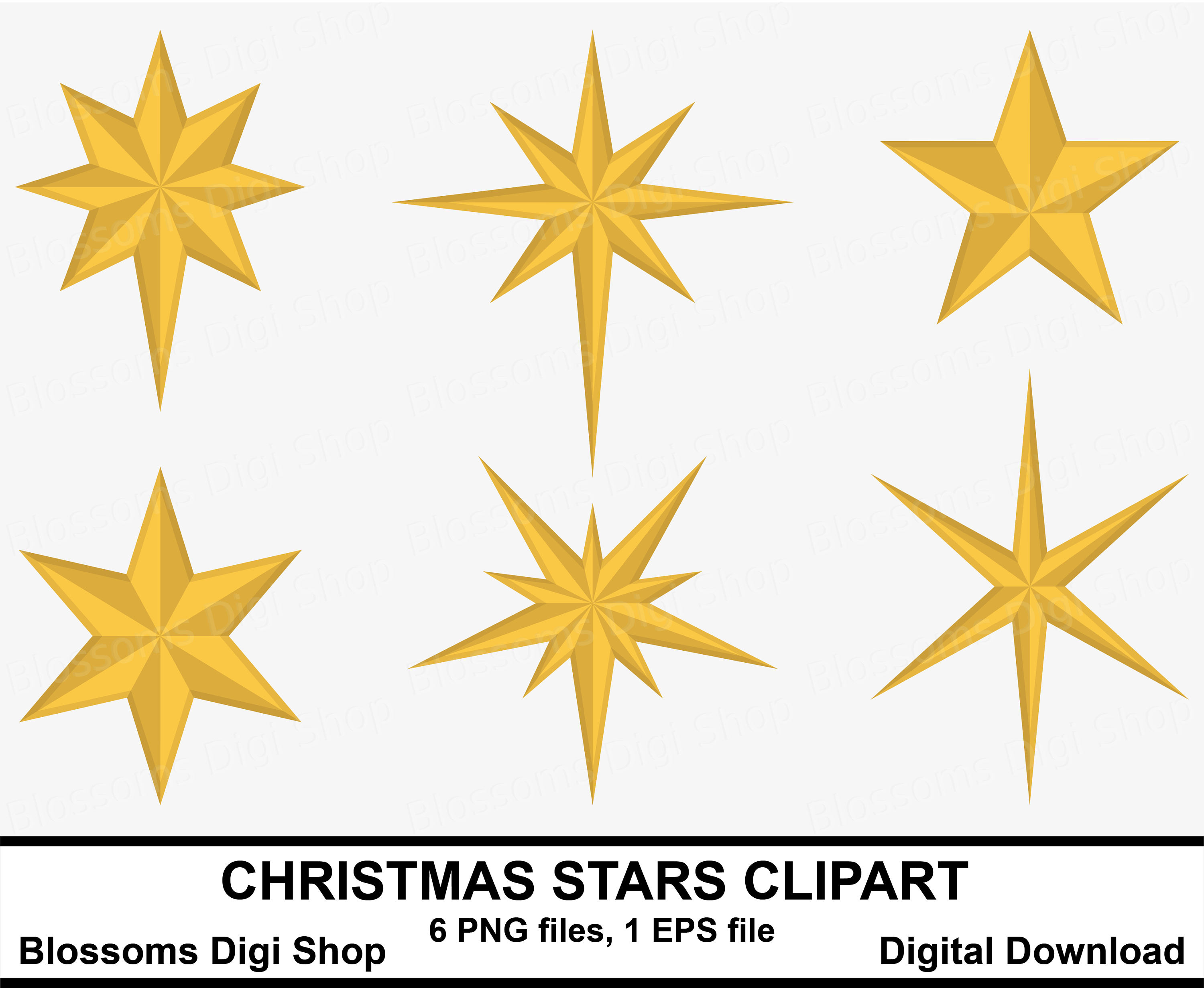 3000x2463 Christmas Stars Clipart Gold Star Clipart Star Elements Etsy