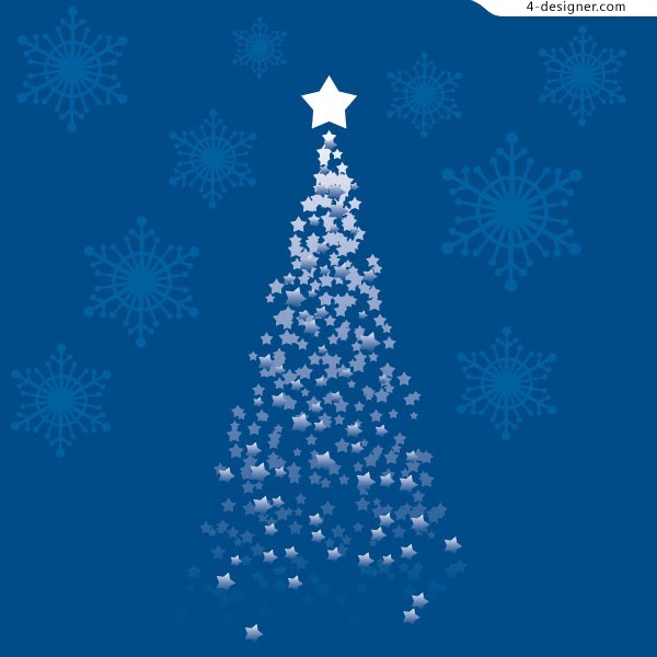 600x600 4 Designer 2 Star Christmas Tree Vector Materials
