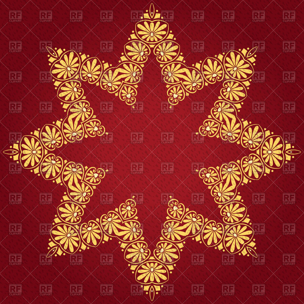 1200x1200 Golden Ornate Christmas Star Vector Image Vector Artwork Of