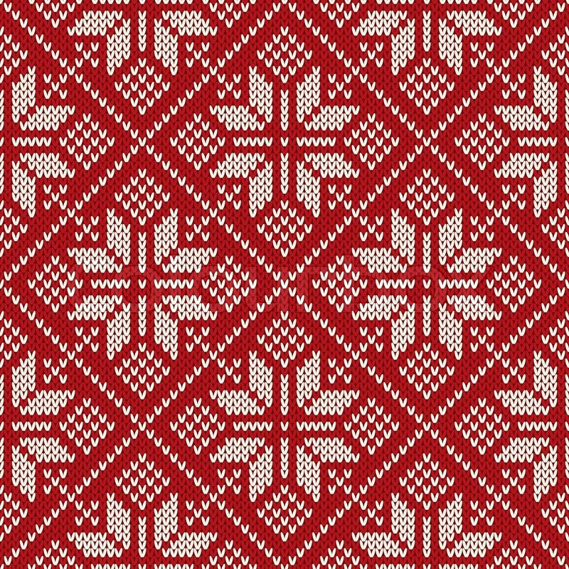 800x800 Christmas Sweater Design On The Wool Knitted Texture. Seamless