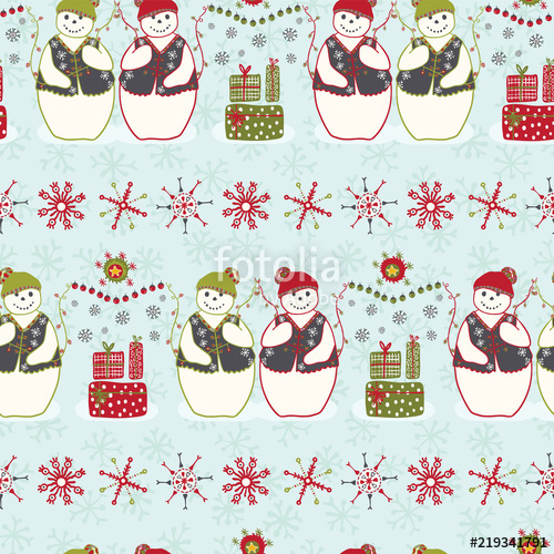 500x500 Winter Snowman Stripes Christmas Sweater Vector Pattern, Seamless