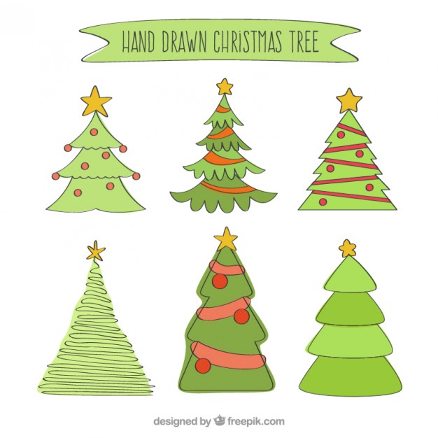 626x626 Hand Drawn Christmas Tree Vector Free Download