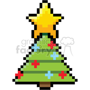 300x300 Royalty Free 8 Bit Christmas Tree Vector Art 400363 Vector Clip