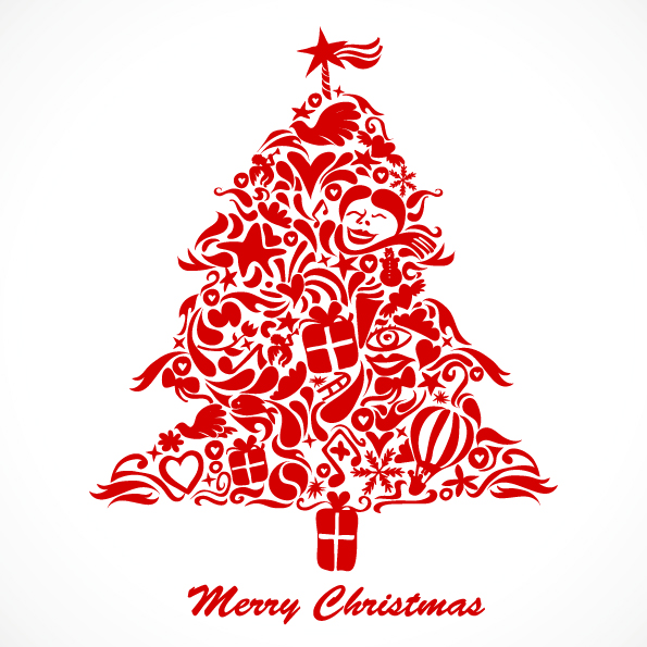 595x595 Graffiti Christmas Tree Vector Free Vector 4vector