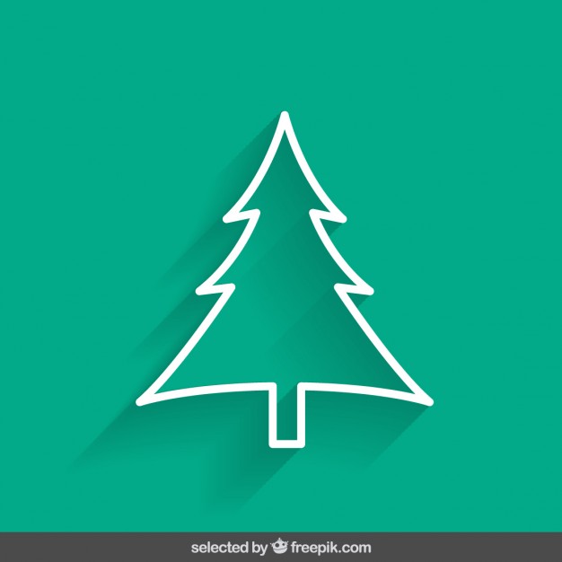 626x626 Green Outline Christmas Tree Vector Free Download