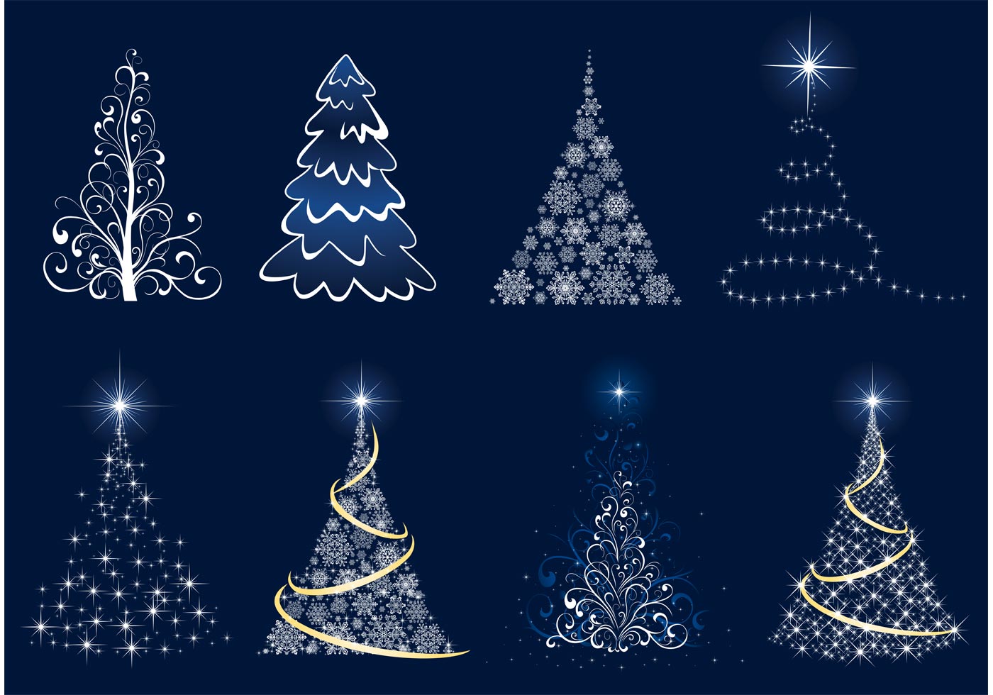 1400x980 Christmas Tree Vector Graphics