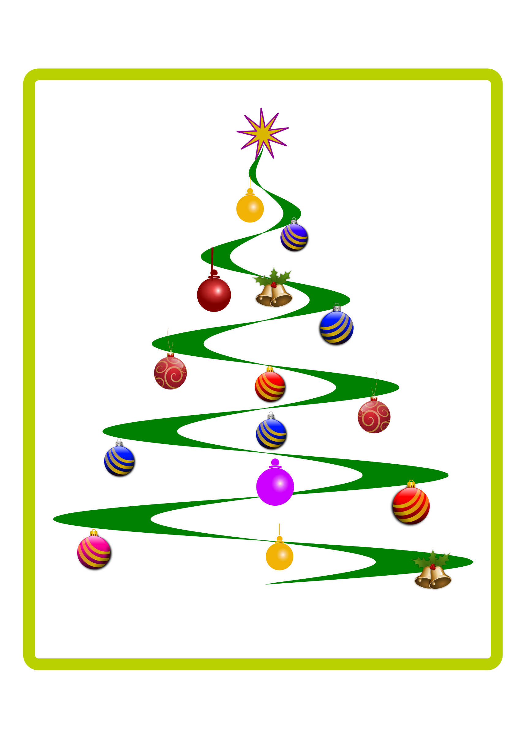 1697x2400 Helix Christmas Tree Vector Clipart Image