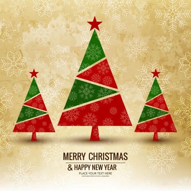 626x626 Background With 3 Christmas Trees Vector Free Download