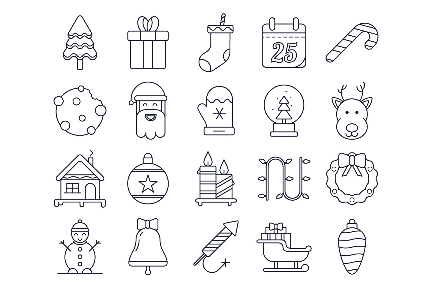 1440x960 Christmas Vector Free Icon Set