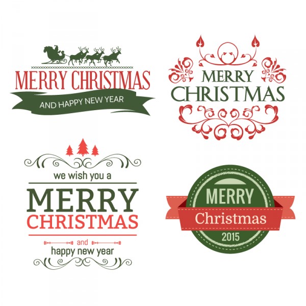 600x600 Free Vector Christmas Badge Set
