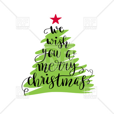400x400 Christmas Tree With Lettering We Wish You A Merry Christmas
