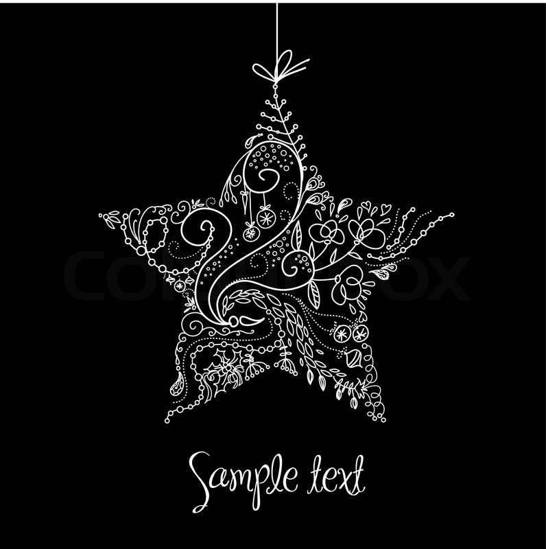796x800 Black And White Christmas Star Illustration Stock Vector Colourbox