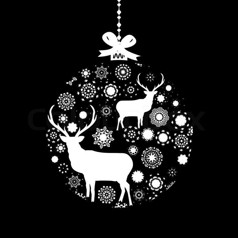 800x800 Black And White Christmas Ball Eps 8 Stock Vector Colourbox