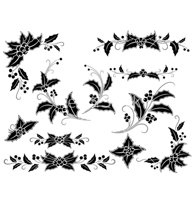 380x400 19 Vector Black And White Christmas Images