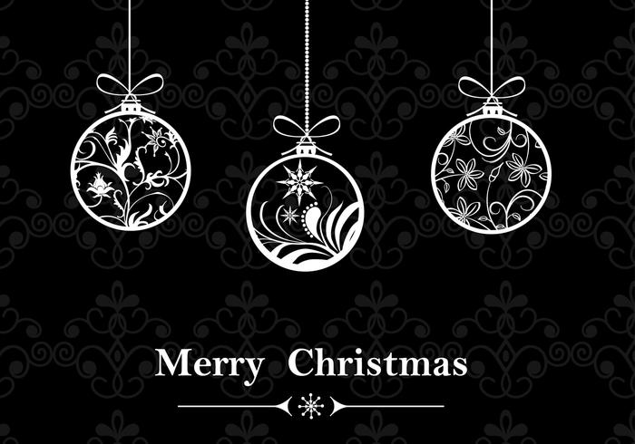 700x490 Black Amp White Christmas Ornament Wallpaper Vector
