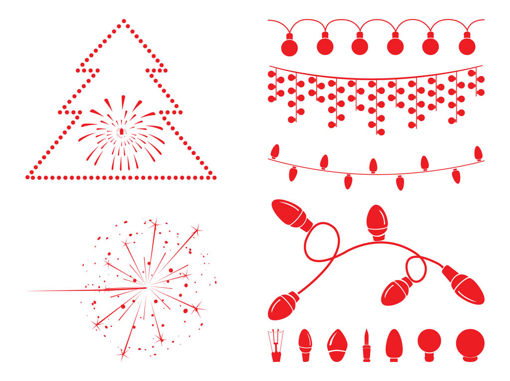 1024x765 Christmas Lights Clipart Vector