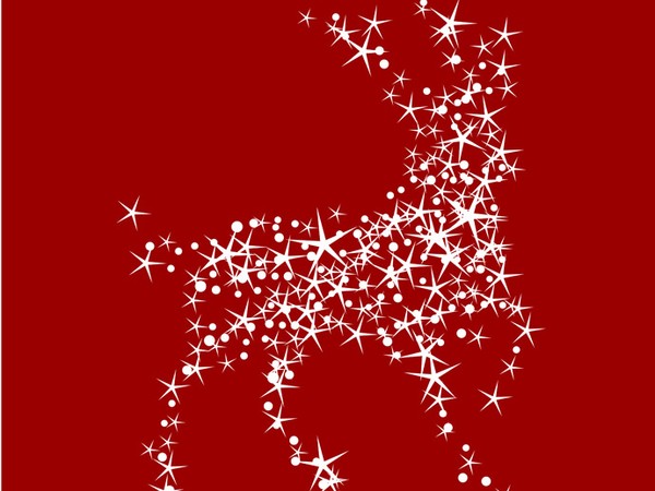 600x450 Magic Christmas Reindeer Free Vector