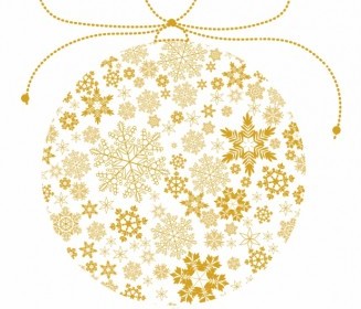 327x280 Vector Golden Ball Christmas Vector Graphics