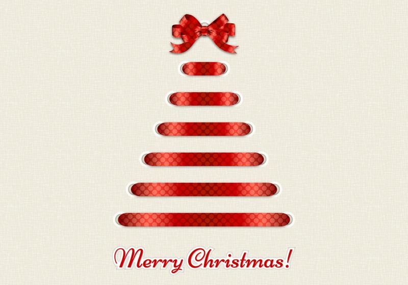 800x560 Decorative Ribbon Merry Christmas Vector Background