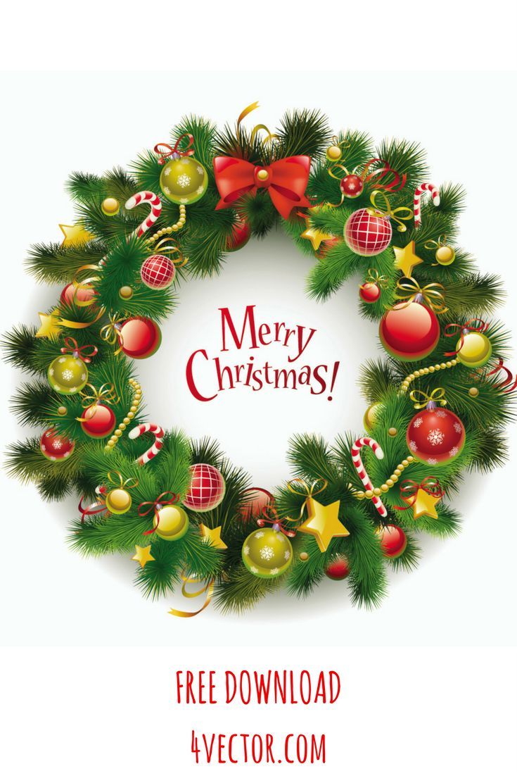 735x1102 Christmas Wreath Vector Graphic Available For Free Download
