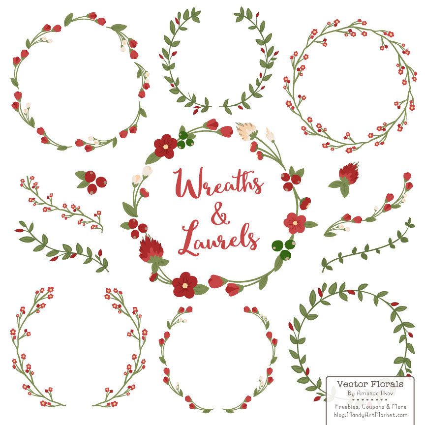 864x864 Premium Floral Wreaths Amp Laurels In Christmas
